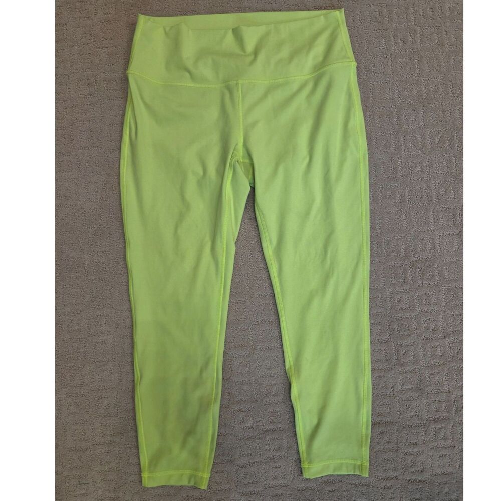 Lululemon Leggings Womens Size 14 Neon Lime Green Yoga Gym